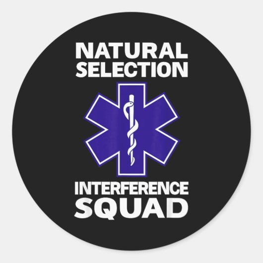 Natural Selection Interference Squad Paramedic Fun Ronde Sticker (Voorkant)