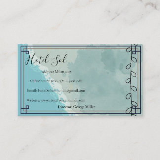 Natural-style hotel business card green visitekaartje