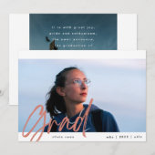 Natural Tan Brush Afstudeerder Two Photo Modern Aankondiging (Voorkant / Achterkant)