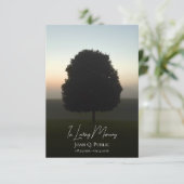 Natural Tree at Sunrise Funeral Memorial Sympathy Bedankkaart (Staand voorkant)