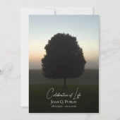 Natural Tree Sunrise viering van het leven begrafe Kaart (Voorkant)