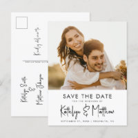 Natural White Fun Script Modern Photo Weddenschap