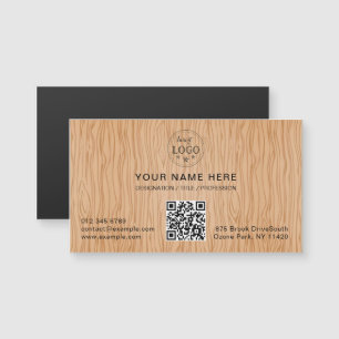 Natural Wood Texture Magnetisch Visitekaartje