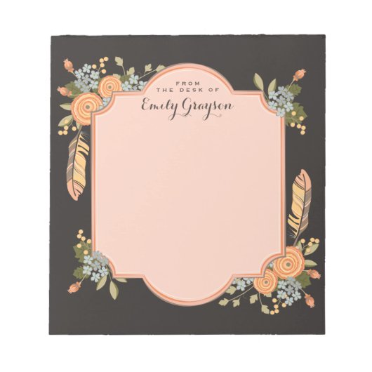 Natural Woodland Floral Personalized Notepad Notitieblok (Voorkant)