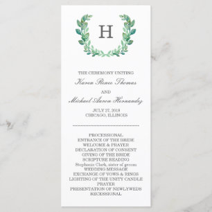 Natural Wreath Wedding Programme Programma