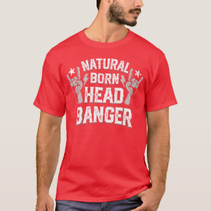 Naturale geboren Headbanger Duivel hoorns Heavy Me T-shirt