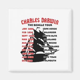 Naturalist Charles Darwin Beagle Meme Tour Earth D Magneet