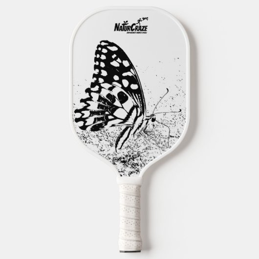 NaturCraze B&W Butterfly Pickleball Paddle (Voorkant)