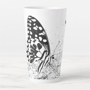 NaturCraze Noir et Blanc Papillon Latte Mug