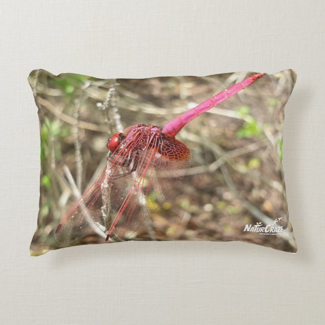 NaturCraze Roze Dragonfly Accent Pillow Accent Kussen (Voorkant)