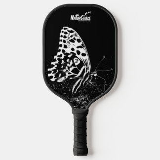 NaturCraze White Butterfly Black Pickleball Paddle