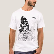 NaturCraze Zwart Wit Vlinder T-Shirt