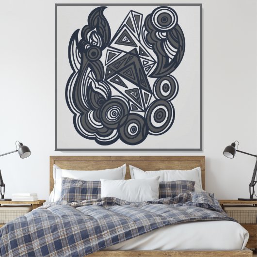 Nature and Geometry Harmony Canvas Afdruk (Insitu (Slaapkamer))