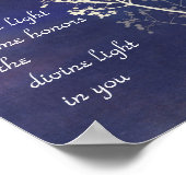 nature art zen Namaste poster bleu et blanc (Coin)