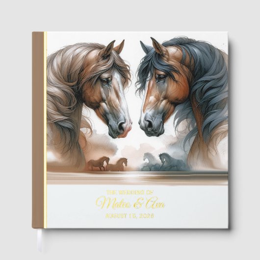 Nature Beau Chevaux Brown Mariage Livre d'or (Recto)