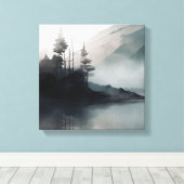 Nature Beau Lac Art toile étirée Imprimer (Insitu (Plancher de Bois))