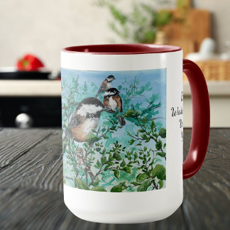 Nature Bird Watching Blue Personalize Mok