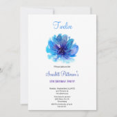 nature bleu et violet invitation à fleur d'anniver (Devant)
