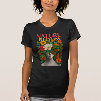 Nature Bloom – Botanische Aardgodin Kunst T-shirt