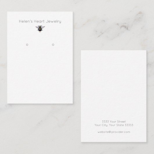 Nature Bumble Bee Simple oreille carte d'affichage (Devant / Derrière)