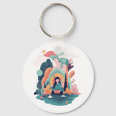 Nature Calm Aesthetic Art Keychain (Achterkant)