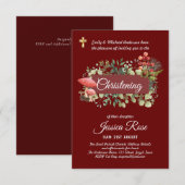 Nature Christening Invitations Baptême (Devant / Derrière)