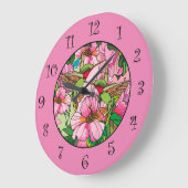 Nature Colibri Colibri Floral Design Horloge Décor (Angle)