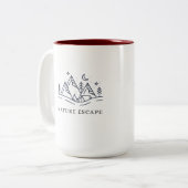 Nature Escape Camping Illustration Tweekleurige Koffiemok (Voorkant links)