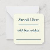 Nature Farwell Carte pour notes (Dos)