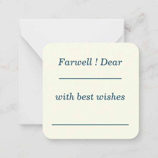 Nature Farwell Carte pour notes (Dos)