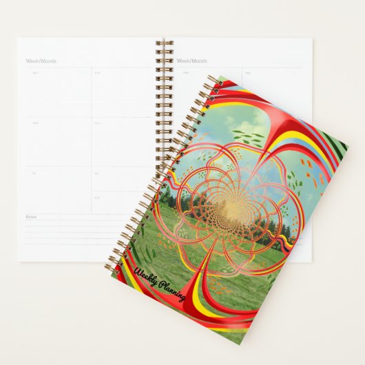 Nature Fractal Burst Weekly Planner (Devant avec enveloppe)