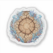 Nature Fusion Tree Rings & Ocean Life design  Sticker (Voorkant)