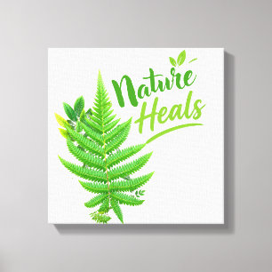 Nature guérit Fern Leaf Toile Carrée Murale