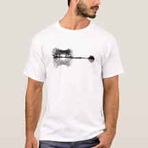 Nature Guitar Forest City Lake Reflection T-Shirt