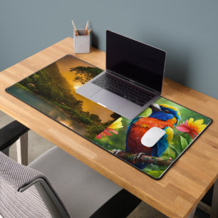 Nature Harmony Desk Mat : Oiseau et soleil.