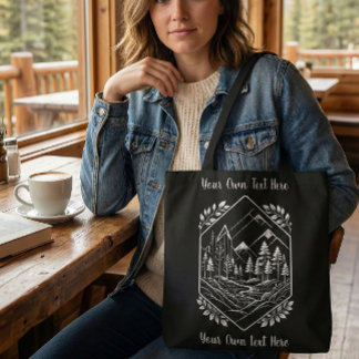 Nature Hiker River Badge Your Text Draagtas