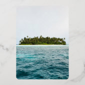 nature île balnéaire Mariage Foil Invitation (Verso)