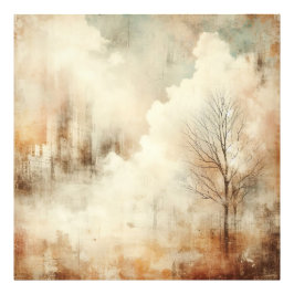 Nature In A City Scape Old Photo Graphic Design Foto Afdruk