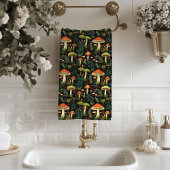 Nature-Inspired Bath Towel Mushrooms & Moss Art
