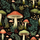 Nature-Inspired Bath Towel Mushrooms & Moss Art