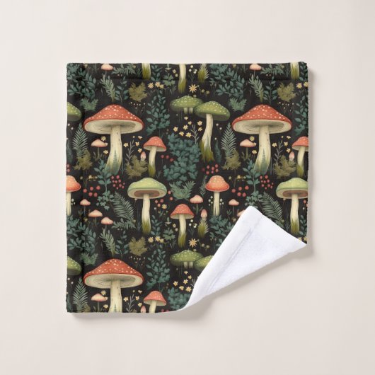 Nature-Inspired Bath Towel Mushrooms & Moss Art Bad Handdoek (Wasdoekje)