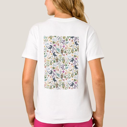 Nature-Inspired Botanical Pattern Decorative Throw T-shirt (Achterkant)