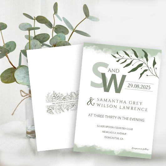 Nature inspired Minimalist  Wedding Invitation