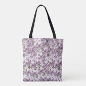 Nature-Inspired Purple Flower Tote Draagtas (Achterkant)