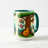 Nature-Inspired Tree and Animals Ceramic Mug (Devant droit)