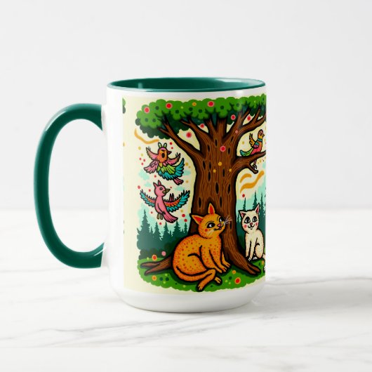Nature-Inspired Tree and Animals Ceramic Mug Mok (Links)