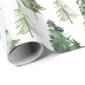 Nature-Inspired Watercolor Christmas Cadeaupapier (Rol Hoek)
