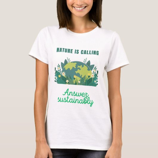 Nature is calling - Answer Sustainably T-shirt (Voorkant)