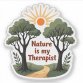 Nature is my therapist - Wanderlust Sticker (Voorkant)
