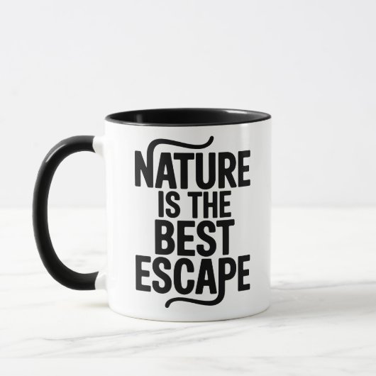 Nature Is The Best Escape Outdoor Quote Design Mok (Links)